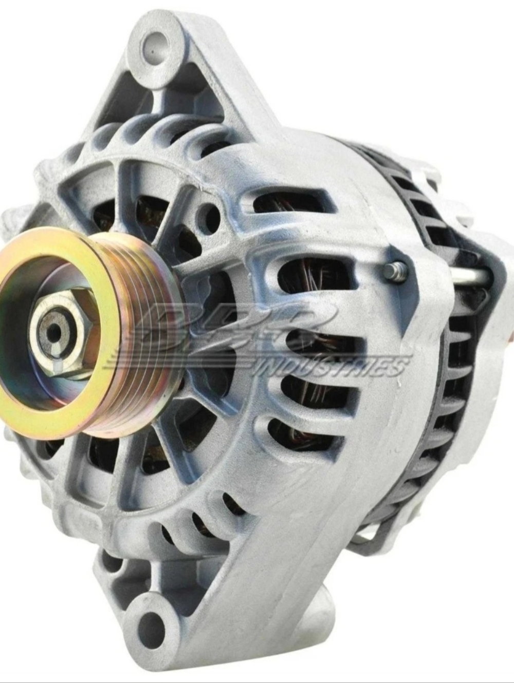 Aftermarket Silver Alternator with Gold Pulley - Car Audio & Electrical
